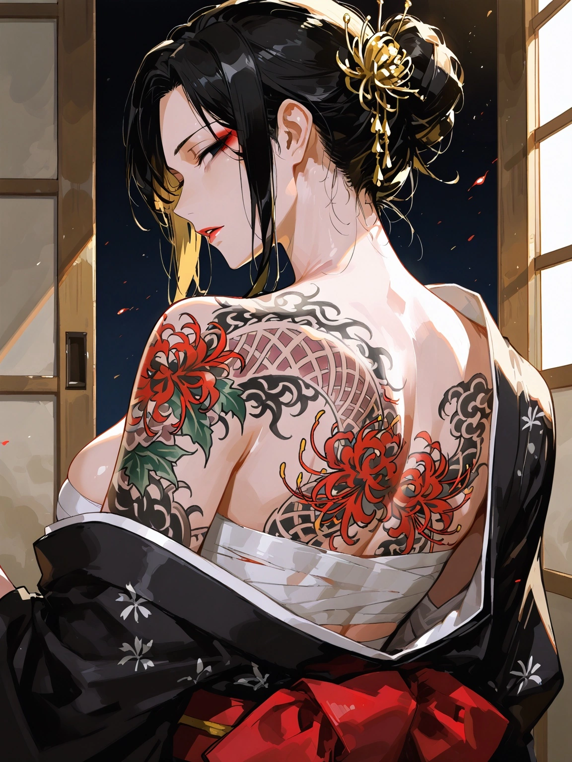 AI百合角色紫藤原紅音（Fujiwara Akane），極道未亡人